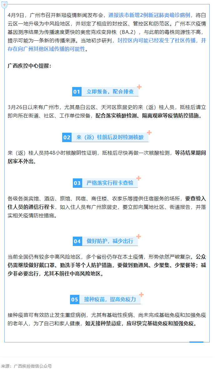 廣東一地升級為中風(fēng)險地區(qū)，廣西疾控中心提醒.png